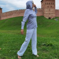 ЖЕНСКАЯ РУБАШКА С КАПЮШОНОМ ЖЕНСКАЯ РУБАШКА С КАПЮШОНОМ